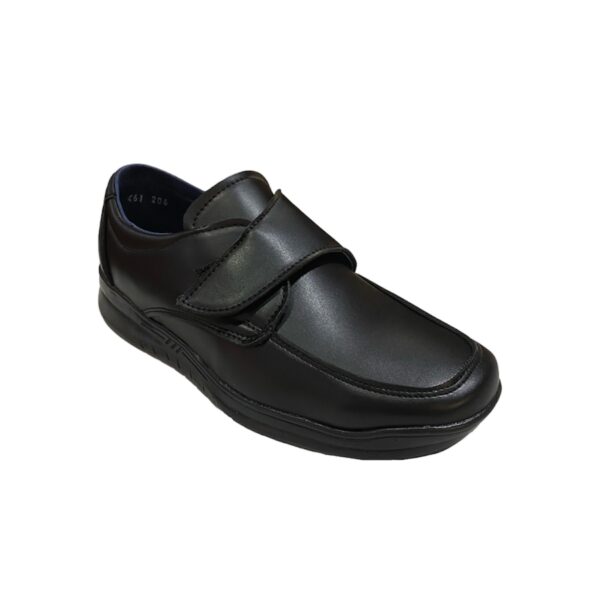 Zapato Escolar 100% Piel Negro Vestir Broche Velcro Unisex